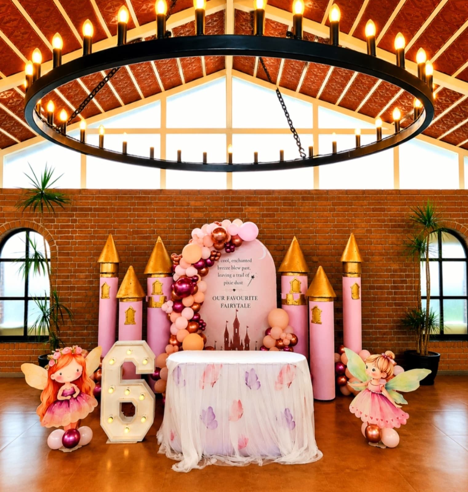 Fairytale castle birthday backdrop